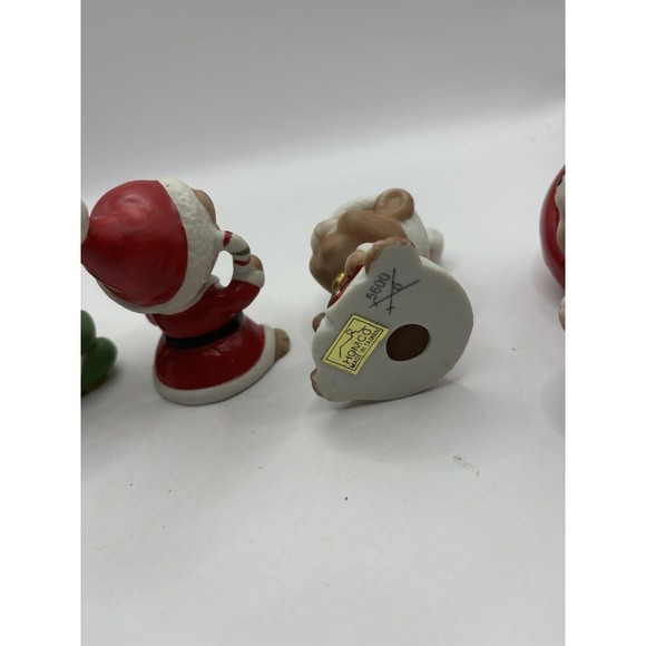 Set Of 4 Homco Christmas Figurines Bears, Elf - Picture 8 of 11